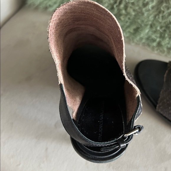 Balenciaga Snakeskin Open Toe Slingback Heels - Picture 9 of 17